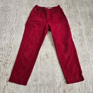 Limited Jeans Vintage 90s High Waisted Red Tapered Leg Denim Jeans Womens 12